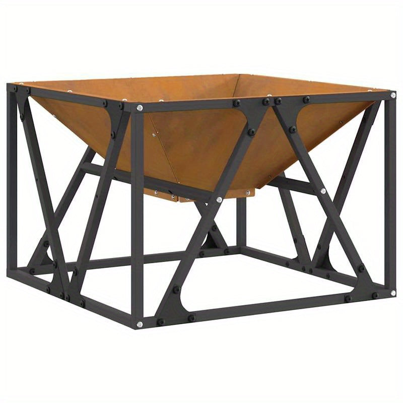 Outdoor Houtkachel – Buitenkachel – Vuurkorf – Feuerschale – Tuinhaard – Cortenstaal – Vierkant 50x50x35 cm – Duurzaam & Weerbestendig