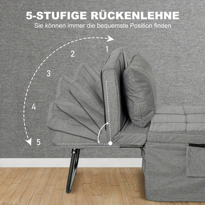 Integral Folding Bed - Space-Saving Multi-Functional Single Bed with 5-Level Height Adjustment (from Ottoman to Guest Bed), Heavy-Duty Steel Frame, Converts to Armchair/Ottoman, No Assembly Tools Needed - Ideal for Small Apar