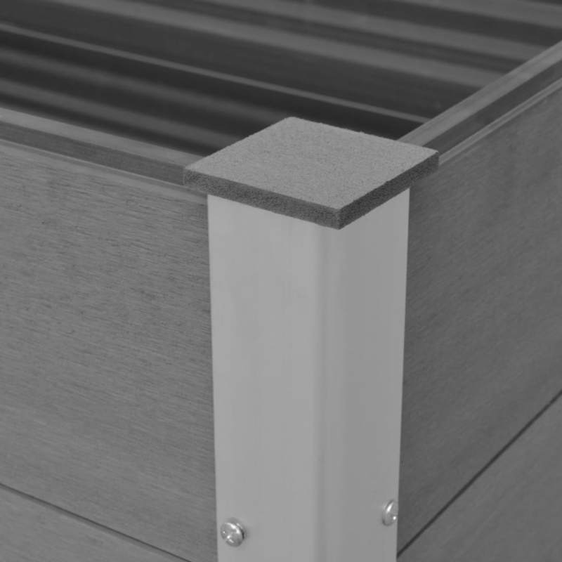 Easy to assemble WPC raised garden bed 100x100x54cm Grey modern and simple backyard high-quality flower box kit
