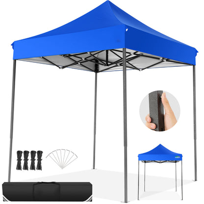 2x2M Pop-Up Canopy Tent Temporary Shelter Without Sidewalls Easy To Set Up Outdoor Canopy UPF 50+ Instant Party Tent With Carry Bag Quick To Assemble By One Person Suitable For Outdoor Events Gardens Commercial Use And Market