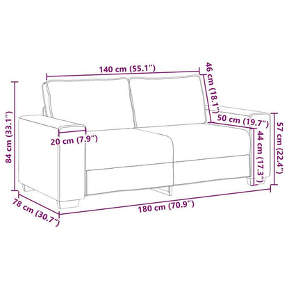 2-zitsbank – Loveseat – Sofa – 2-persoonsbank – Bankstel – Taupe – Compact 140 cm – Duurzaam Hardhoutframe