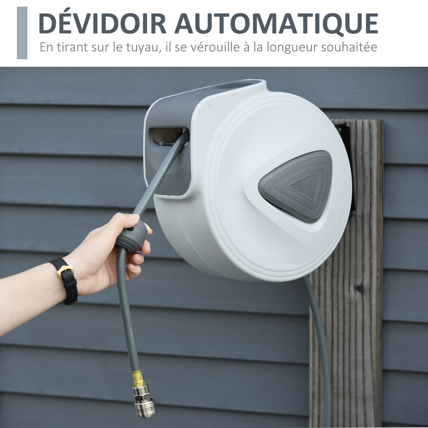 Luchtslanghaspel – Persluchtslanghaspel – Slanghaspel Compressor – Automatische Slanghaspel – Wandslanghaspel – 15 Meter + 1,4 Meter Slanglengte – 180° Draaibaar Met Veiligheidsrem