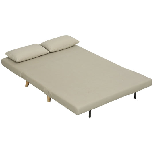 Slaapbank – Bedbank – Schommelbank – Zithoek – Loungestoel – Beige – 6-standen Verstelbare Rugleuning – Velvetlook Bekleding