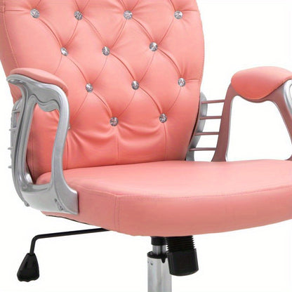 Ergonomische Bureaustoel – Bureaustoel Comfort – Werkstoel – Kantoorstoel – Stoel Verstelbaar – Memory Foam Zitkussen – Stevig Metaal Frame – PU Bekleding – 59,5x60,5 cm