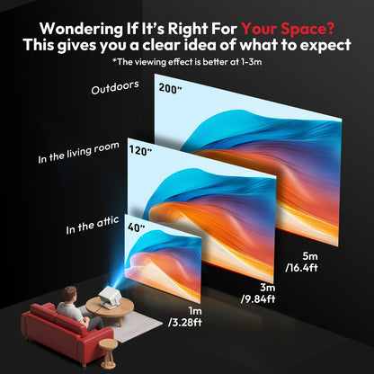 Draagbare Projector – Smart Beamer – Mini Projector – Wifi Projector – Full HD Projector – 1GB+32GB Geheugen – 700 ANSI Lumen – Automatische Keystone Correctie & Autofocus