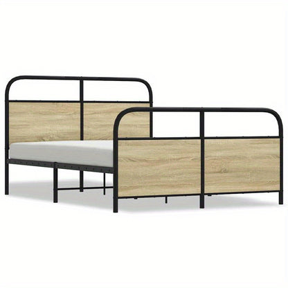 Single bed, Sonoma oak metal structure without mattress 140x200cm