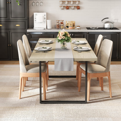 Industriële Eettafel – Robuuste Tafel – Family Dining – Horeca Tafel – Rustieke Eettafel – Natuurlijk Kleur – 160×80 cm – Stevig Metalen Frame – Geschikt Voor 6-8 Personen