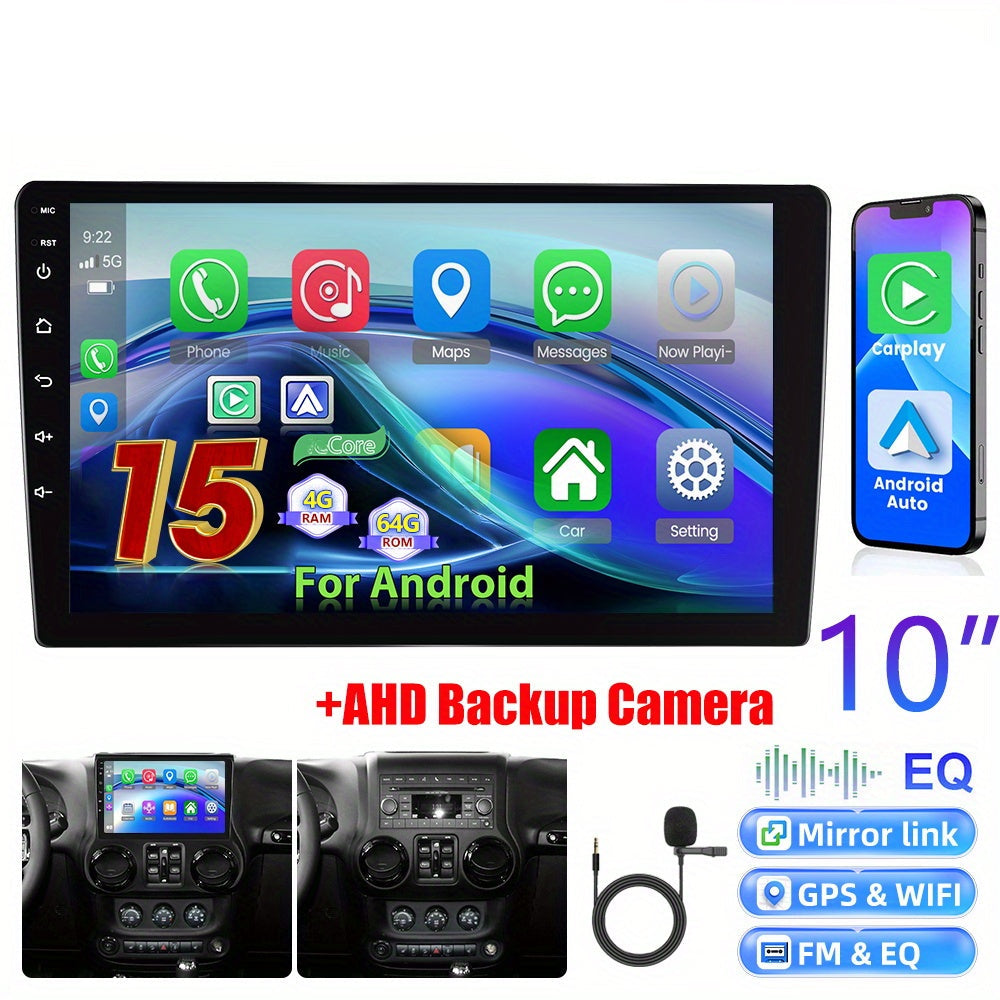 Autoradio – Auto Stereo – Car Stereo – Multimedia Radio – Double Din Radio – 10 Inch Full HD Touchscreen – Draadloos CarPlay & Android Auto met Achteruitrijcamera en 4GB RAM 64GB Opslag