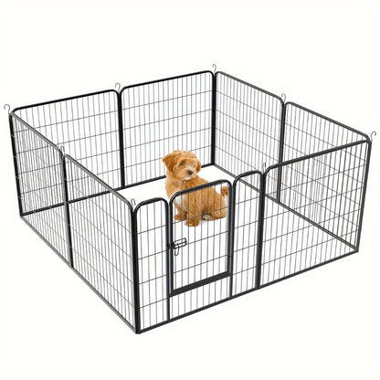 Hondenren – Puppyren – Hondenkennel – Konijnenren – Kattenren – 8 Panelen Met Deur – Stevig Metalen Frame – 60 cm Hoog