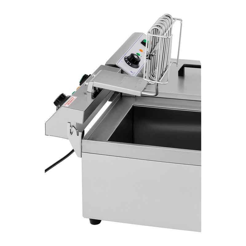 Double Electric Commercial Fryer with Tap, 230V, 2 x 3200W, 2 x 13L - QUORE