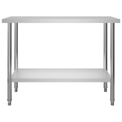 Keuken Werkbank – Werktafel – RVS Werkblad – Werkbank Met Bovenplank – Keukentafel – Roestvrij Staal – 120x60 cm – 150 cm Hoog