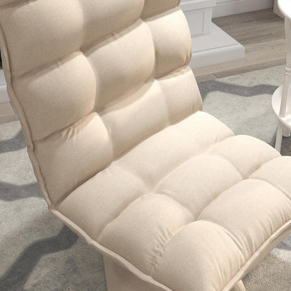 Relaxstoel – Fauteuil – Leesstoel – Draaifauteuil – Zithoekstoel – 360° Draaibaar – Verstelbare Rugleuning Tot 120° – Linnen Look – Beige – Compact 62x70x95 cm