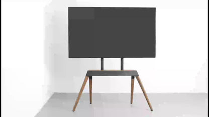 TV-standaard – Tv-meubel – Tv-houder – Vrijstaande Tv-poot – Houten Tv-standaard Bruin – Hoogte Verstelbaar – Geschikt Voor 40-86 Inch Televisies