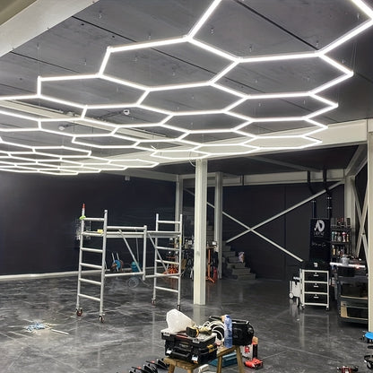 Hexagon LED Garageverlichting – Hexagon Plafondlamp – LED Lichtpaneel – Garage Lamp – Werkplaatsverlichting – Koel Wit 6500K – Eenvoudige Montage