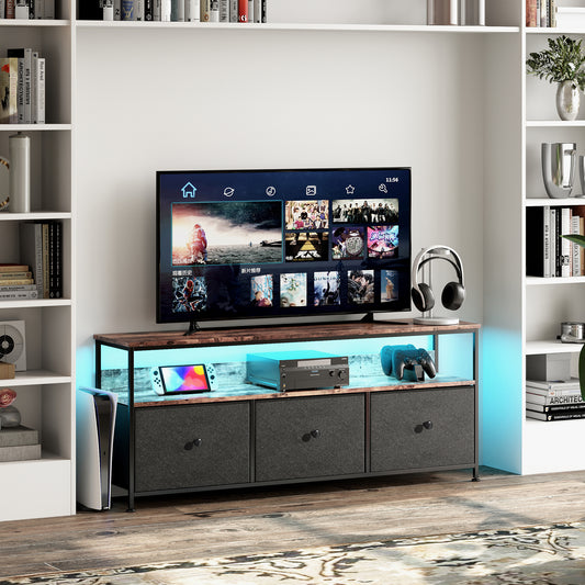 Retro Tv Meubel – Tv Kast – Entertainment Meubel – Wandmeubel – Tv Dressoir – Geschikt Voor Televisies Tot 50 Inch – Mid-Century Modern Design – Rustiek Bruin Hout