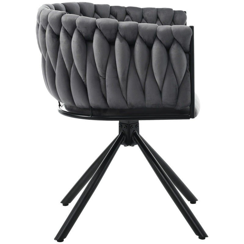 Draaifauteuil – Fauteuil – Lounge Stoel – Zithoek Stoel – Bureau Stoel – Velvet Bekleding – Metalen Onderstel – 360° Draaibaar – Max. 150 kg Belastbaar - Grijs