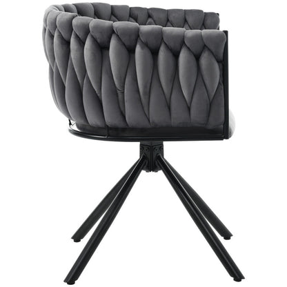 Draaifauteuil – Fauteuil – Lounge Stoel – Zithoek Stoel – Bureau Stoel – Velvet Bekleding – Metalen Onderstel – 360° Draaibaar – Max. 150 kg Belastbaar - Grijs