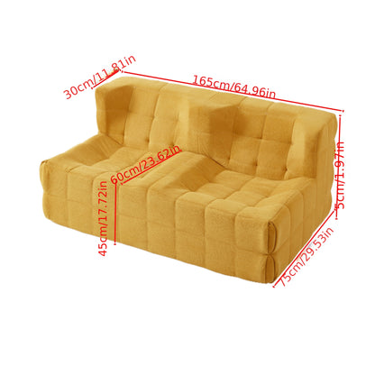 Zitzak – Bean Bag – Loungestoel – Loungebank – Floor Sofa – Geel – Extra Groot – Katoen – Zonder Hout – Eenvoudige Montage