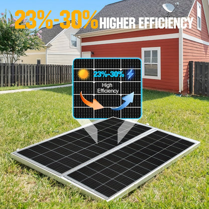 Zonnepaneel 120W – Solar Panel – Monokristallijn Paneel – 12V Batterijlader – Zonnecel Module – 10 Jaar Levensduur – Hoog Rendement 18V – 12BB Cellen
