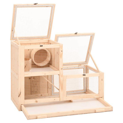 Konijnenkooi – Houten Kooi – Konijnenhok – Binnenkooi – Buitenkooi Marrone – Stevige Houten Constructie – Afneembare Lade 81x40x60 cm