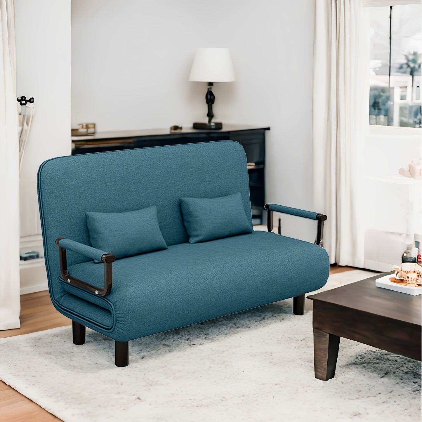 Stoelbed – Slaapstoel – Fauteuil – Ligstoel – Slaapbank – 5-Instelbare Rugleuning – Metalen Frame & Ademend Linnenstof – 116x65x85 cm – Grijs