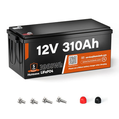 12V 310Ah LiFePO4 Batterij – Lithium Accu – Deep Cycle Accu – Boot Accu – Camper Accu – Ingebouwd 100A BMS – Laagtemperatuurbeveiliging