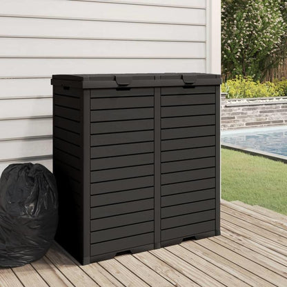 Buitenprullenbak – Tuinafvalbak – Afvalcontainer – Gft Bak – Recyclagebak – Zwart – Weerbestendig Polypropyleen – Ventilatie & Stabiele Poten – 78x41x86 cm