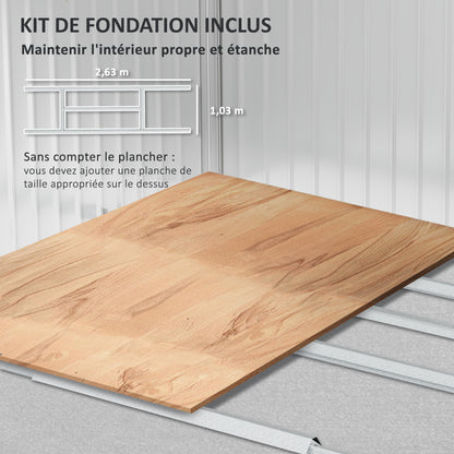 Tuinhuisje – Tuinschuur – Berging – Opbergschuur – Metalen Tuinkast – 5,4 m² – Gegalvaniseerd Staal – Schuifdeuren Met Slot – Ventilatieroosters – Antraciet