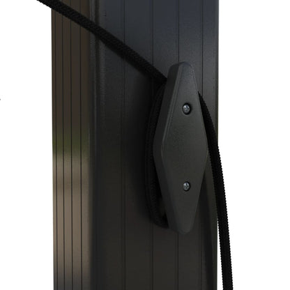 Tuinafscheiding – Tuinscherm – Privacyscherm – Windscherm – Balkonscherm – Stalen Frame – Uittrekbaar Schuifdak 4x3m Antraciet