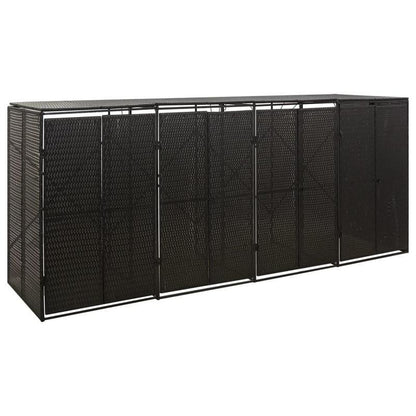 Prullenbakdeksel – Afvalbak Deksel – Vuilnisbak Cover – Afvalbak Hoes – Polyrattan Deksel Nero – Stevig Weerbestendig – Perfecte Pasvorm 274x80x117 cm