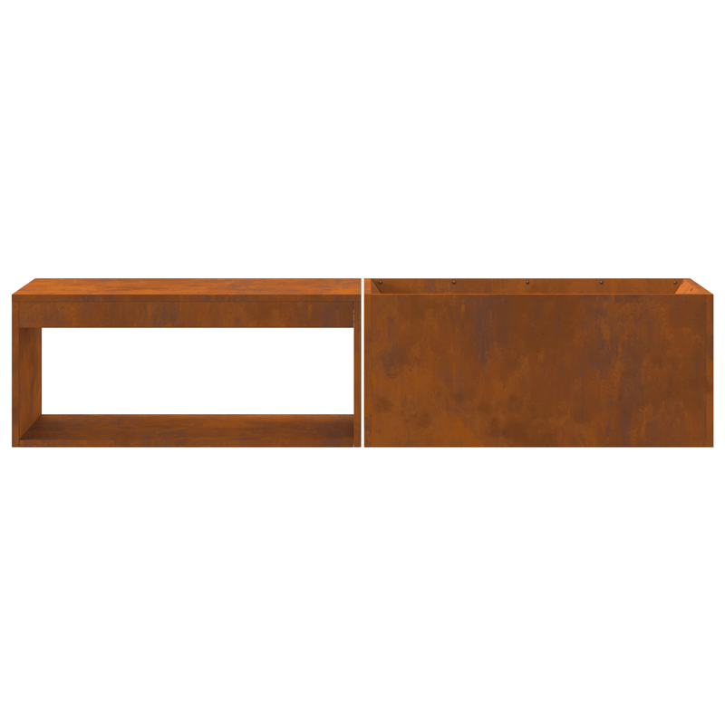 Grote Vuurschaal Buiten – Tuinhaard – Buitenhaard – Vuurkorf – Terrashaard – Corten Staal – Built-in Houtopslag – Weerbestendig – 160x45x35 cm