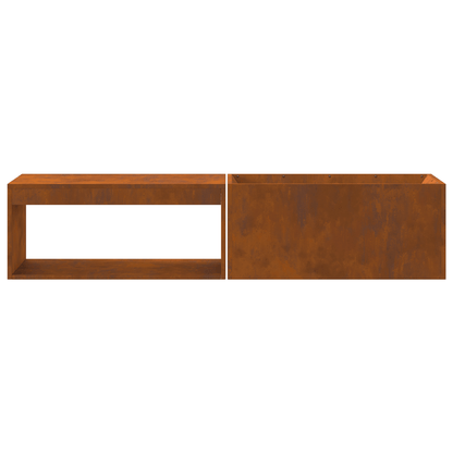 Grote Vuurschaal Buiten – Tuinhaard – Buitenhaard – Vuurkorf – Terrashaard – Corten Staal – Built-in Houtopslag – Weerbestendig – 160x45x35 cm