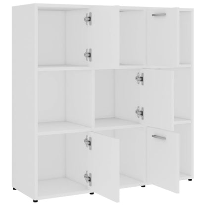 Boekenkast – Boekenrek – Opbergkast – Wandkast – Kubus Kast – Modern Wit Design – 90x90x30 cm – Met Open Vakken en Lades