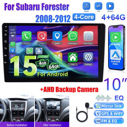 Android Autostereo – Autoradio – Multimedia Systeem – Touchscreen Radio – Navigatiesysteem – Met AHD Achteruitrijcamera & Draadloze Carplay