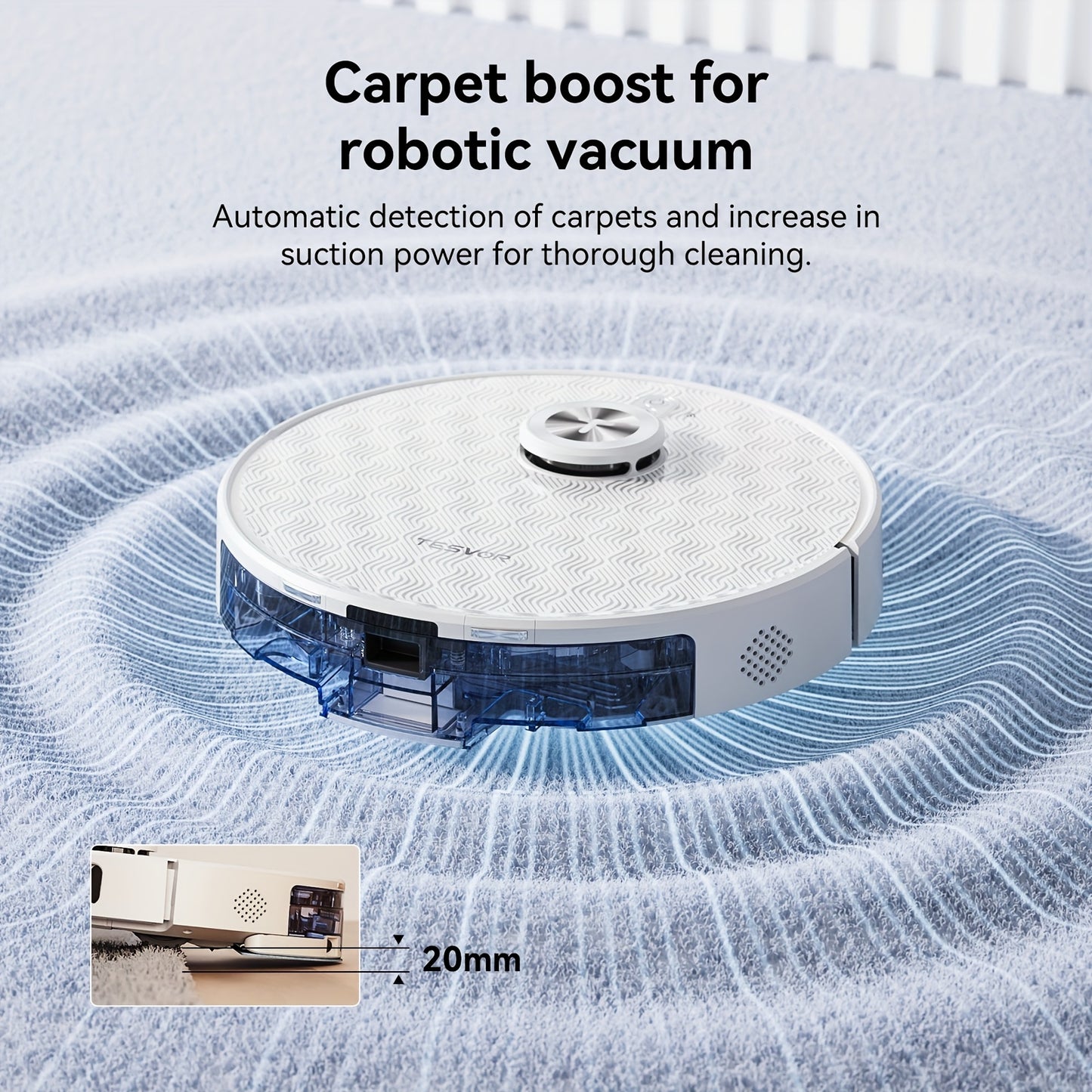 Robotstofzuiger – Robotstofzuiger met dweilfunctie – Automatische stofzuiger – Slimme schoonmaker – Dweilrobot – Wit – 6000 Pa zuigkracht – 3-in-1 laser navigatie