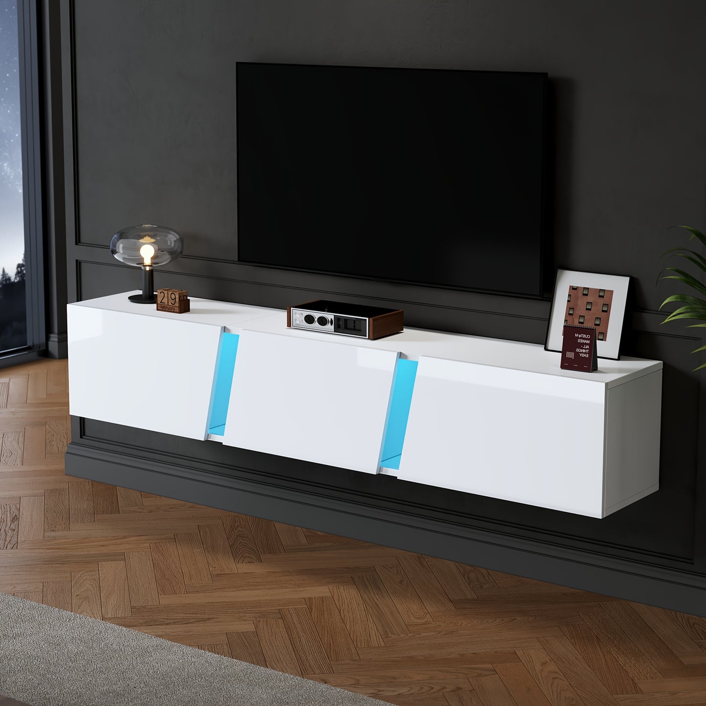 Tv-meubel – Tv-kast – Media-meubel – Entertainmentmeubel – TV-dressoir – Modern Minimalistisch Design – Ruimtebesparend Met 3 Deuren – Eenvoudige Montage – Licht Kleur Variant