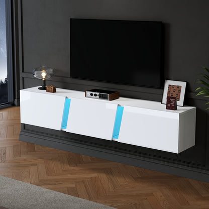 Tv-meubel – Tv-kast – Media-meubel – Entertainmentmeubel – TV-dressoir – Modern Minimalistisch Design – Ruimtebesparend Met 3 Deuren – Eenvoudige Montage – Licht Kleur Variant