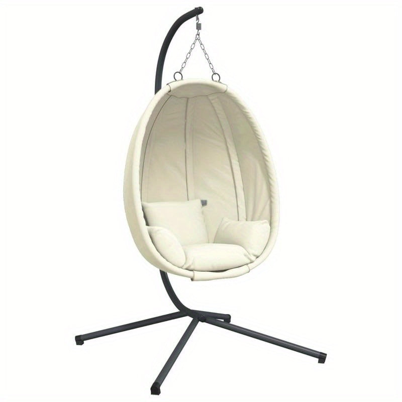 Hangstoel – Eivormige Hangstoel – Buitenstoel – Tuinstoel – Balkonstoel – Weerbestendig Staal – Ergonomisch Comfort - QUORE