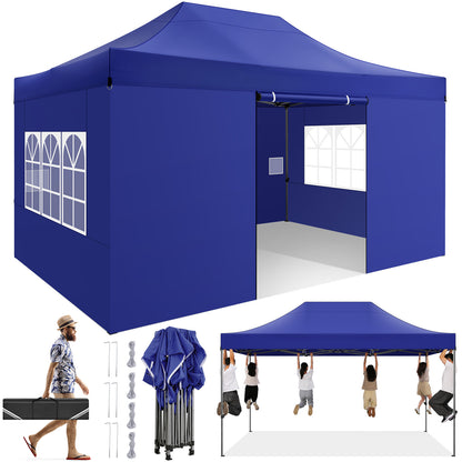3x4.5m Heavy Duty Pop Up Canopy Tent with 3 Adjustable Heights (2.5-4.5m) - Instant Setup Outdoor Canopy, Portable Shelter for Parties, Weddings, Markets, Events - Sturdy Frame, Easy Assembly, Ideal for Home, Commercial & Out