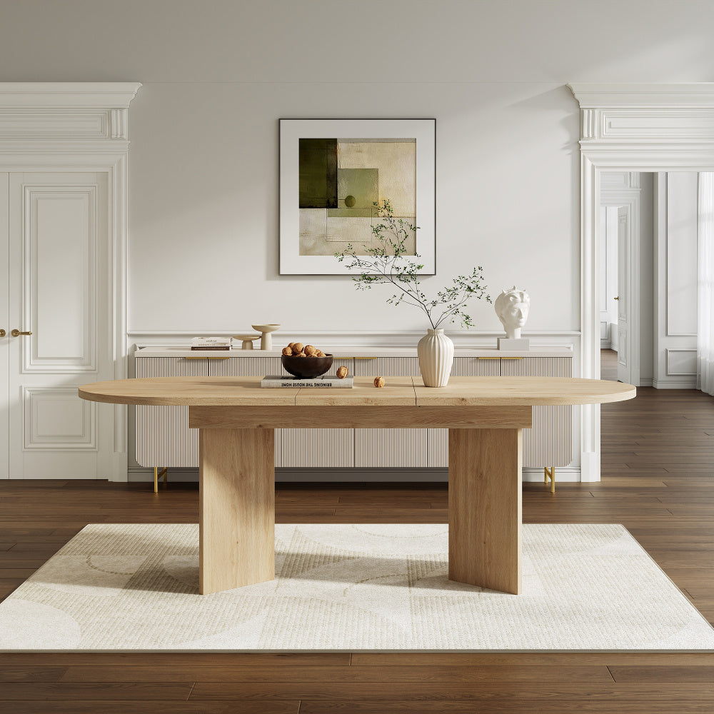 Dining Table, Extendable Dining Table 120/160 × 80cm for 4-6 People with Rounded Corners and Thickened Top – Minimalist Design Ideal Kitchen & Dinning Room Furniture, Home Dining Setup, Family Meals, Modern Table, Contempo