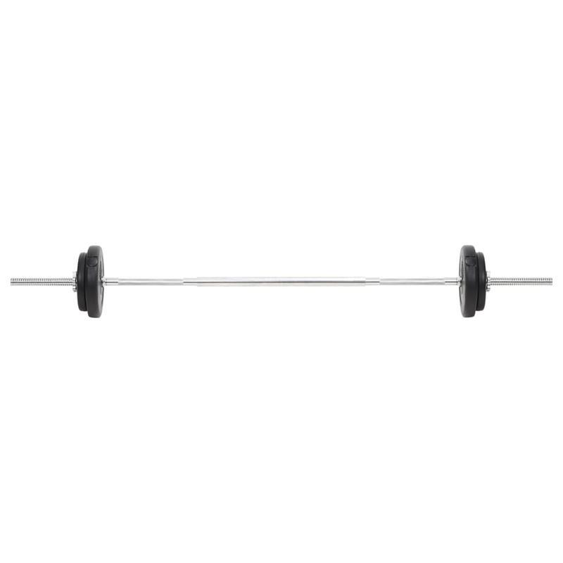 Langhantel- en Kurzhantelset – Halterset – Dumbbellset – Gewichtset – Fitnessset – Verstelbare Halterschijven – Ruimtebesparend Design