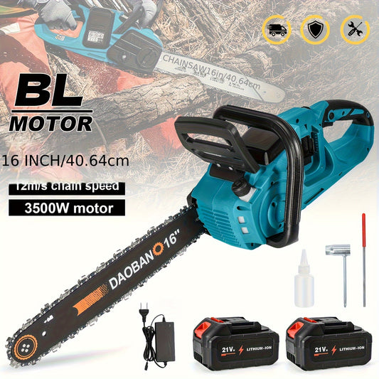 Kettingzaag – Snoeizaag – Takkenzaag – Boomzaag – Handkettingzaag – Draadloos – 3500W Brushless Motor – 16 Inch Zaagblad Met Kettingrem