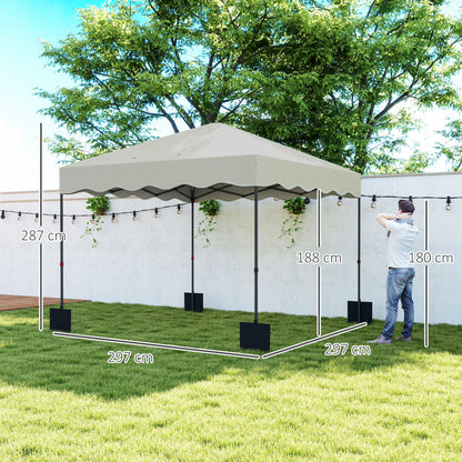 Partytent – Paviljoen – Feesttent – Tuinent – Vouwtent – 3x3 Meter – Waterdicht Oxford Stof Met UPF50+ UV-Bescherming