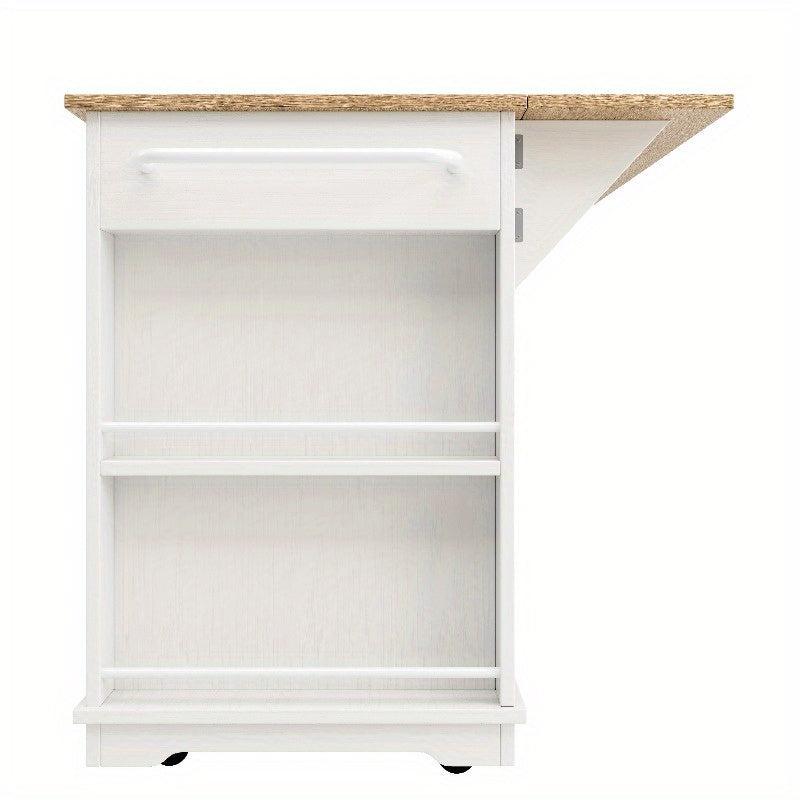 Keukenwinkelwagen – Keukentrolley – Keukenkar – Buffetkast – Serveerwagen – Wit Metaal – Tempered Glass Deuren – Verstelbare Planken – Mobiel op Wieltjes – Ruim Werkblad