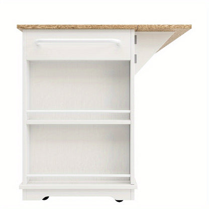 Keukenwinkelwagen – Keukentrolley – Keukenkar – Buffetkast – Serveerwagen – Wit Metaal – Tempered Glass Deuren – Verstelbare Planken – Mobiel op Wieltjes – Ruim Werkblad