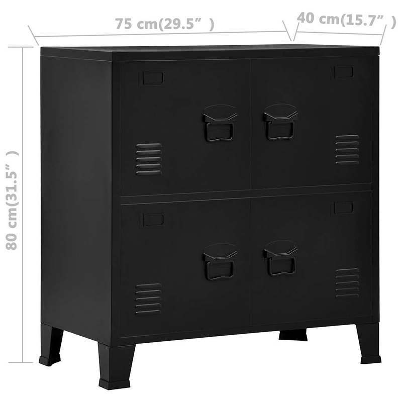 Heavy-Duty Industrial Storage Cabinet - Large Organizer with Open Front Compartments, Sturdy Steel Construction, Space-Saving Design for Garage, Workshop, Home, Warehouse - Black (75x40x80cm/29.5x15.7x31.5in) - Ideal for Tool