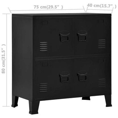 Heavy-Duty Industrial Storage Cabinet - Large Organizer with Open Front Compartments, Sturdy Steel Construction, Space-Saving Design for Garage, Workshop, Home, Warehouse - Black (75x40x80cm/29.5x15.7x31.5in) - Ideal for Tool