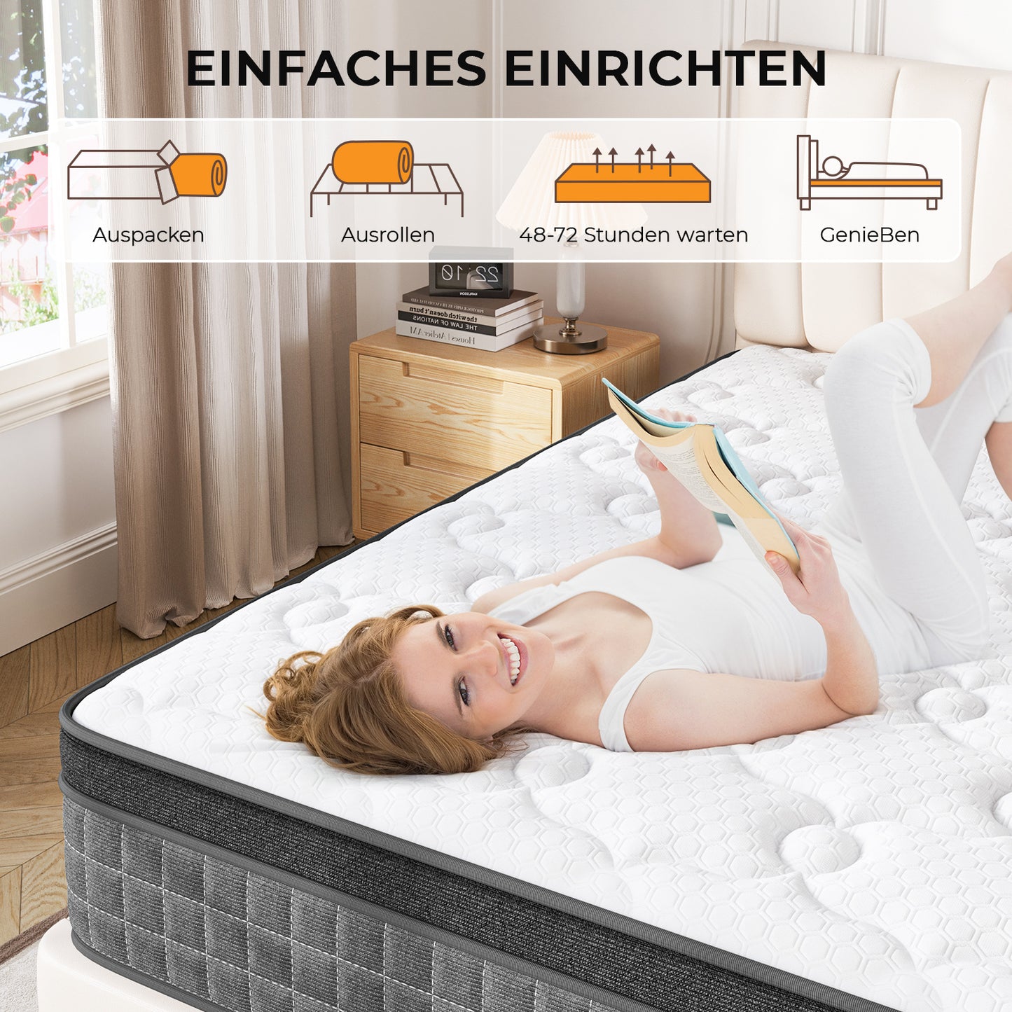 Mattress Pressure Relief Extra Long Twin Mattresses with Breathable Memory Foam & Individual Pocket Spring