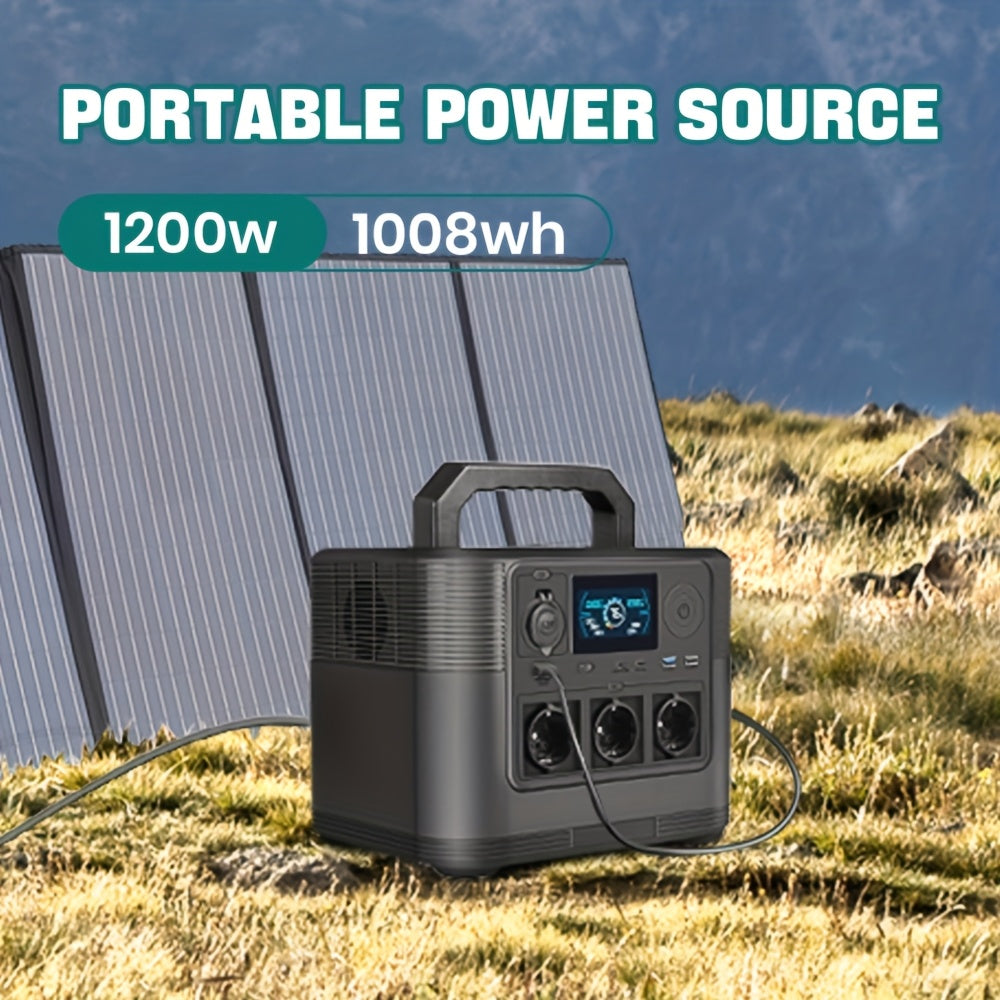 Draagbare Energievoorziening – Mobiele Energiecentrale – Power Station – Energieopslag – Lithium-IJzerfosfaat Batterij – 1200W Vermogen – 1008Wh Capaciteit