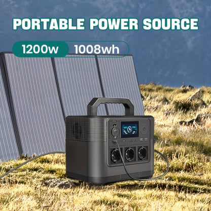 Draagbare Energievoorziening – Mobiele Energiecentrale – Power Station – Energieopslag – Lithium-IJzerfosfaat Batterij – 1200W Vermogen – 1008Wh Capaciteit